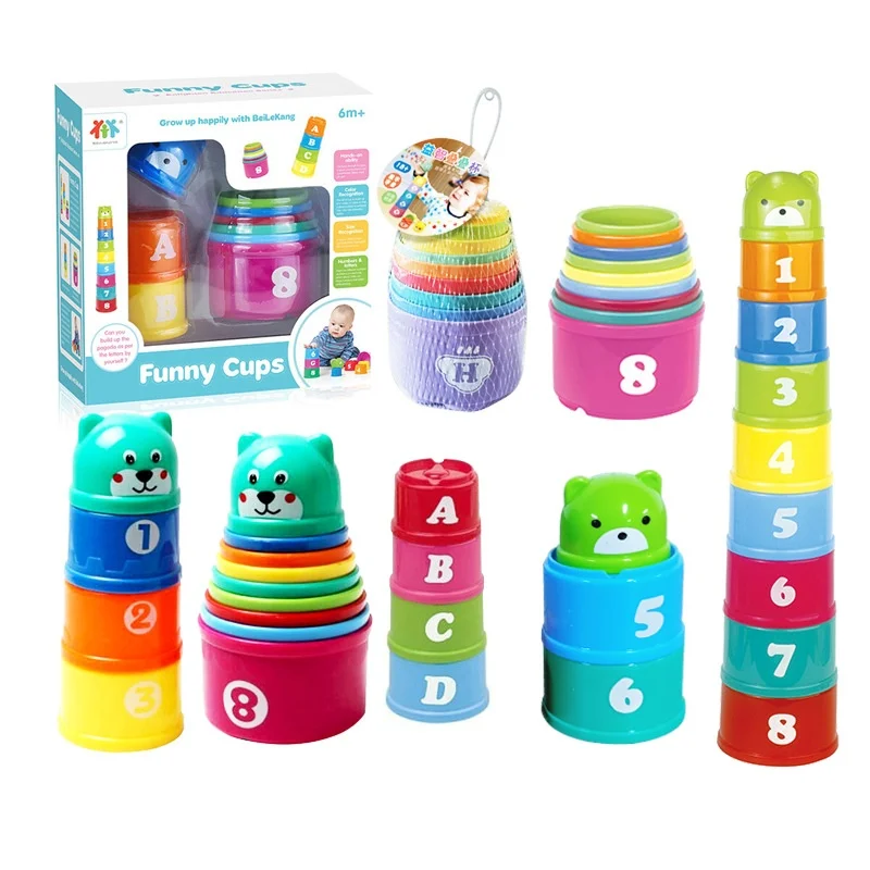 Fun Number Stacking Cup, Science and Education Stacking Cup, Bathing Toy Stacking Cup, Music Cup