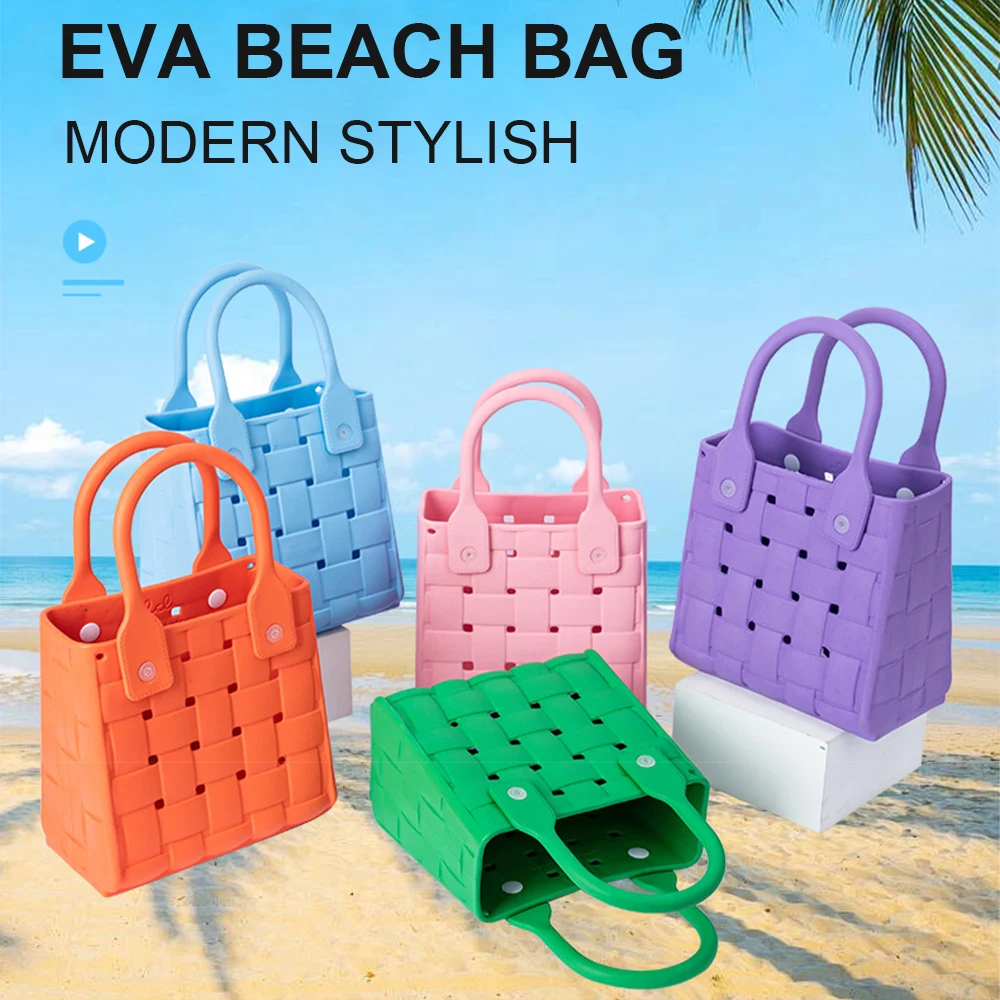 EVA Outdoor Beach Bag Beach Waterproof Woven Mesh Large Capacity Storage Handbag Fashion Women's Beach Handbag-ll