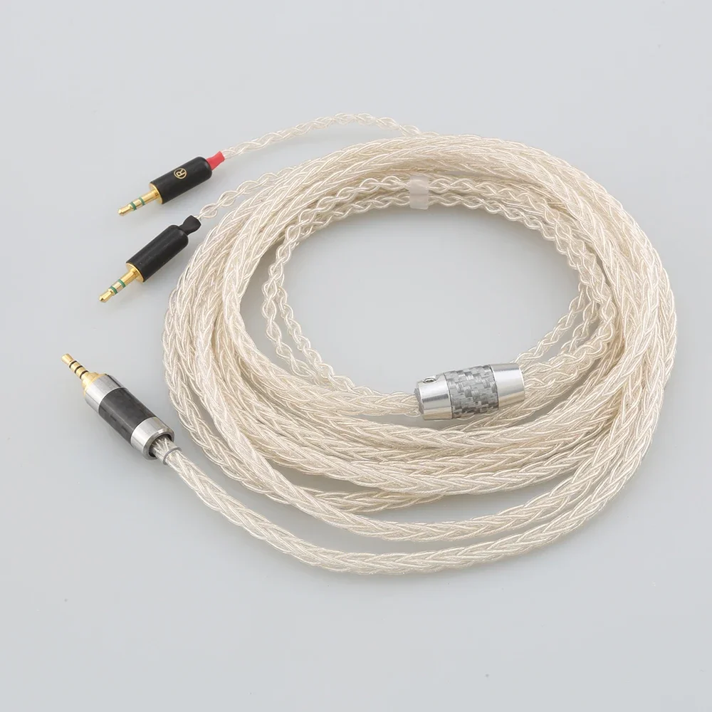 كابل بديل من الفضة النقية 100% لـ Hifiman HE400S، HE-400I، HE-400i (إصدار قابس 2.5 مم)، HE560، HE-350، HE1000، HE1000 V2
