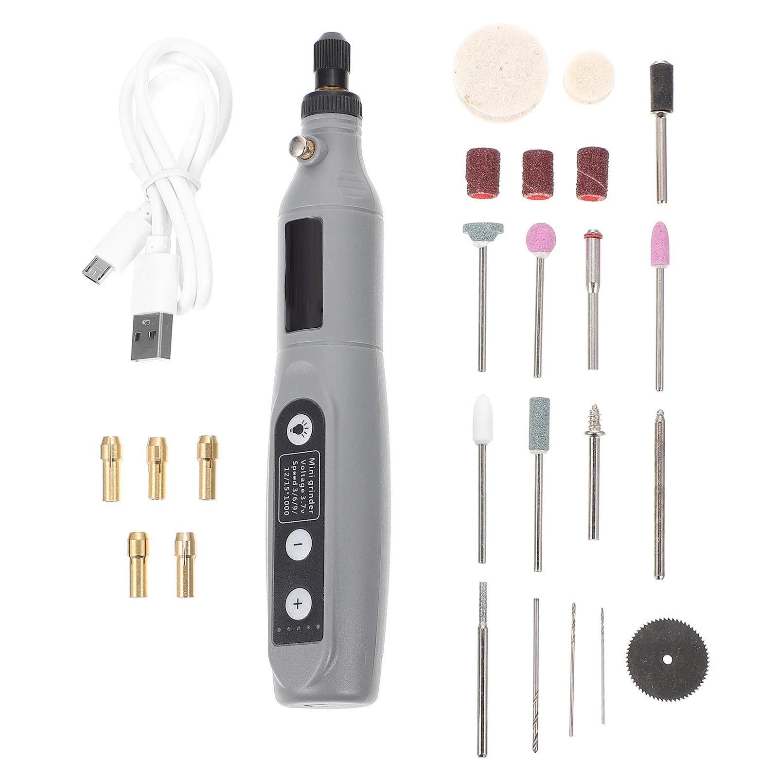 1 مجموعة آلة الحفر الصغيرة المحمولة الحفر الكهربائية القلم 5-Level التحكم LED الإضاءة قبضة الراحة للليشم المنزلي