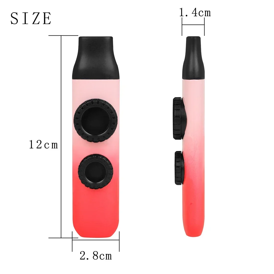 Kazoo Double Hole Design Portable Resin Kazoos Adjustable Tone Woodwinds Gradient Colors for Beginners Kid Children Gifts