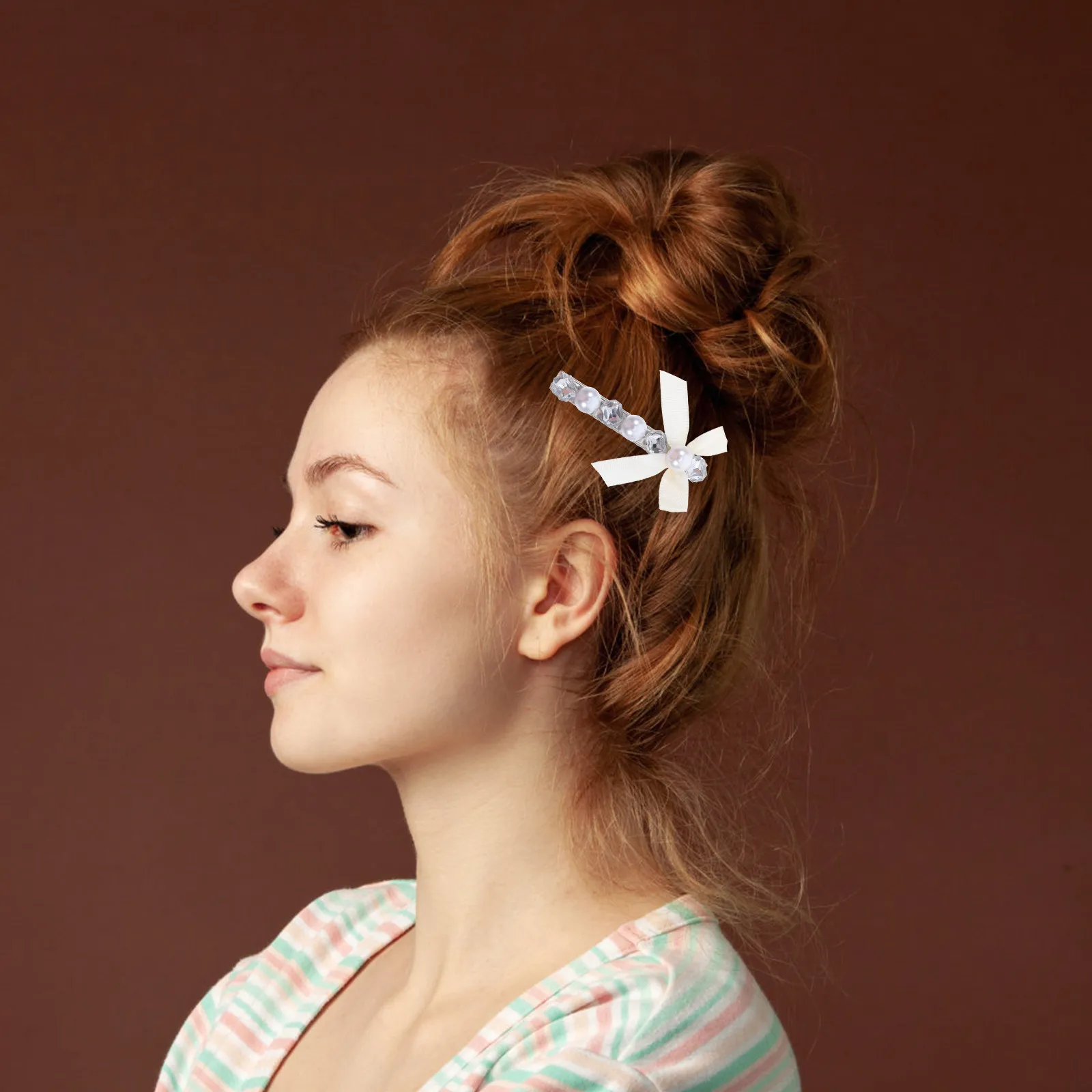 

Elegant Bow Hair Clip Duck Bill Barrette for Women Girls Fashionable Bowknot Hair Accessory Styling Clip for Casual Formal