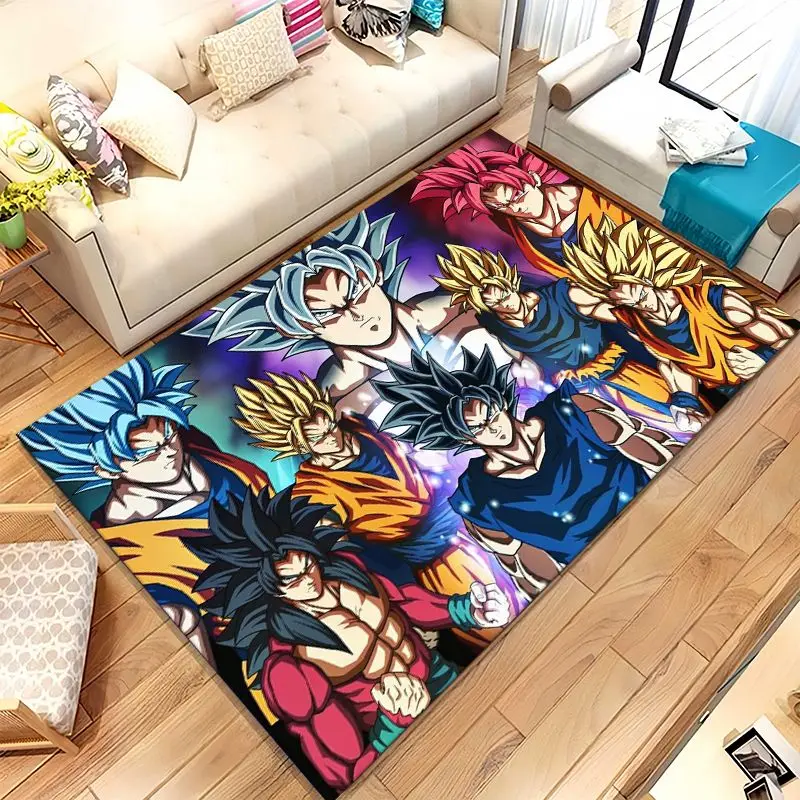 Goku D-Dragon Ball Anime Super Saiyan Non-Slip Large Area Rug for Living Room,Bedroom Playroom Carpet Mat for Sofa,Home Decor