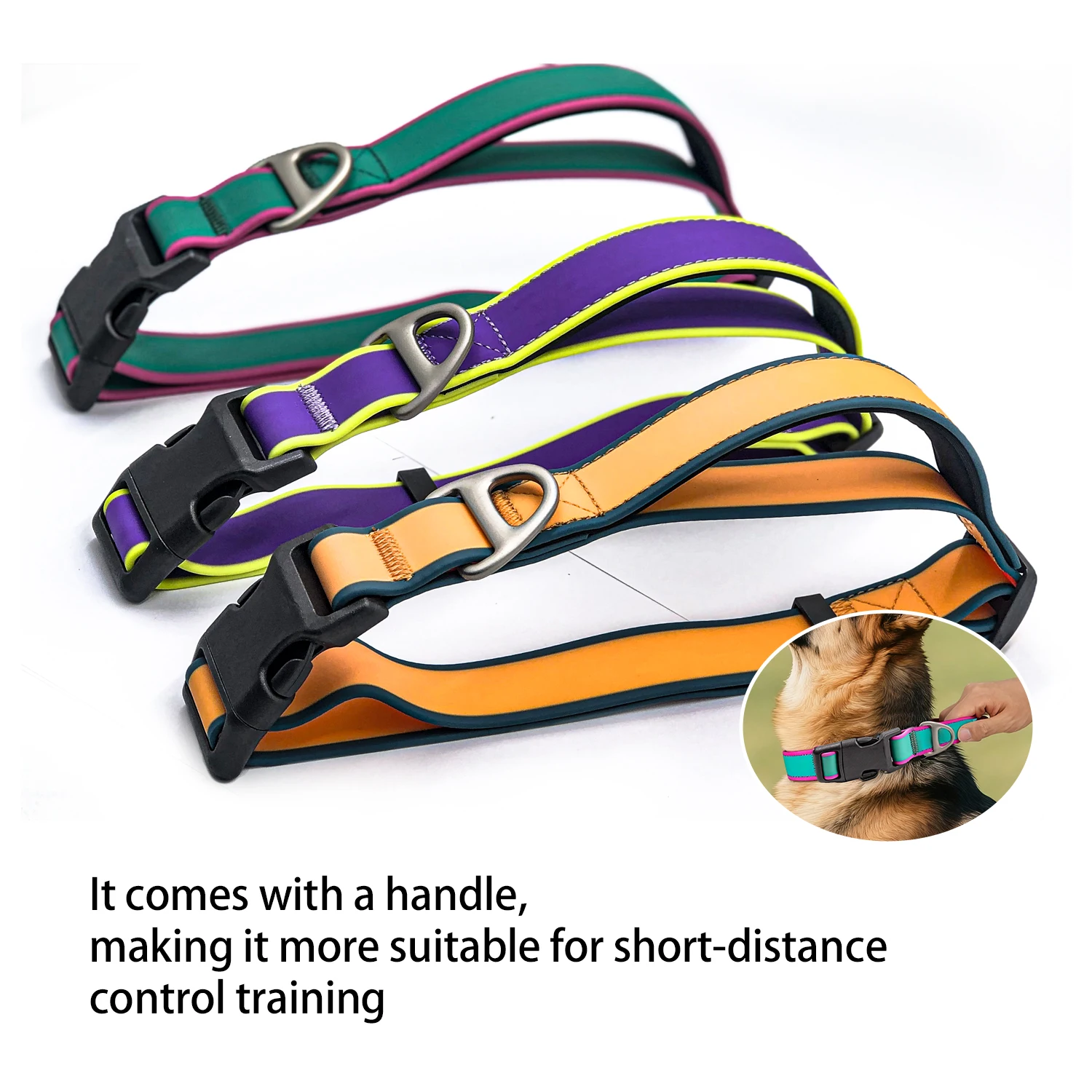 Dog Training Collar Waterproof Dog Collar PVC Training Dog Collar Comfort handle pet Collars for small Medium Large big Dogs