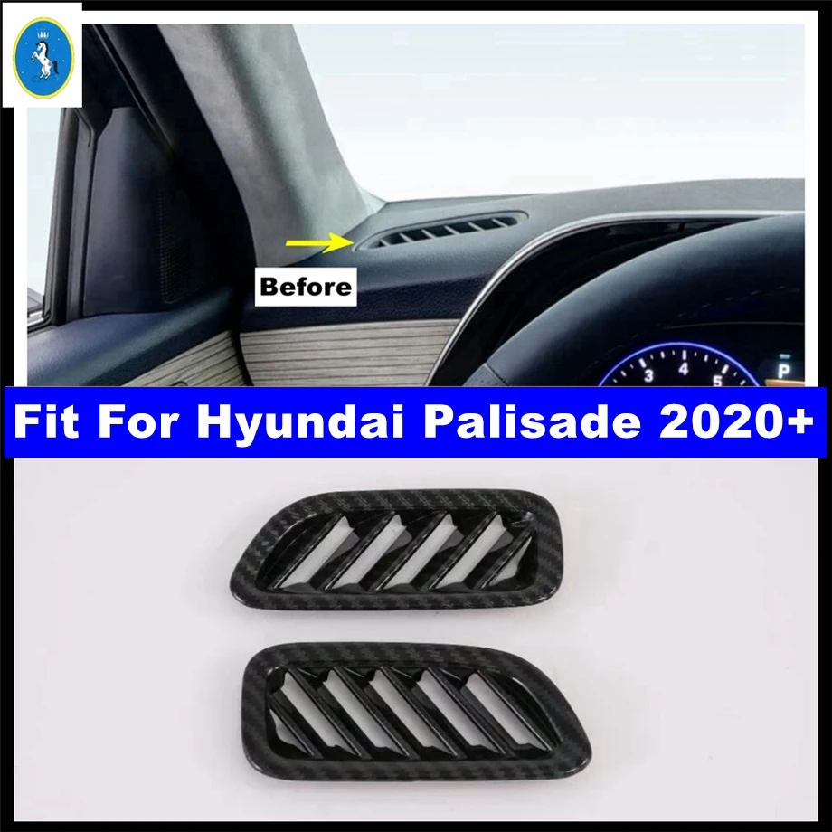 

ABS Auto Air Conditioning AC Vents Frame Dashboard Outlet Cover Trim For Hyundai Palisade 2020 - 2023 Carbon Fiber Accessories