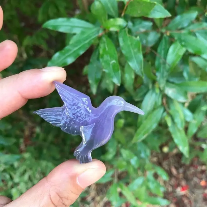 Pierre précieuse en cristal Fluorite naturelle, colibri, sculpture, guérison des animaux, ornements, décoration de la maison, 1 pièce