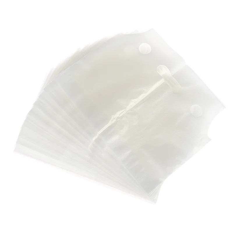100Pcs Single/Double Cup Milk Tea Packaging Bags Frosted Transparent Disposable Beverage Plastic Bags Coffee Takeout Tote Bag view 4