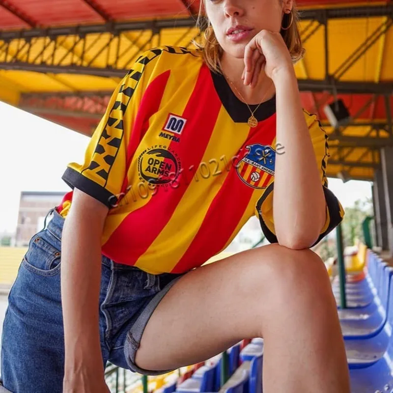 Camisetas de entrenamiento de verano para hombres y mujeres, camisetas de fútbol para deportes y ocio diarios, camisetas Ue Sant Andreu transpirables y de secado rápido