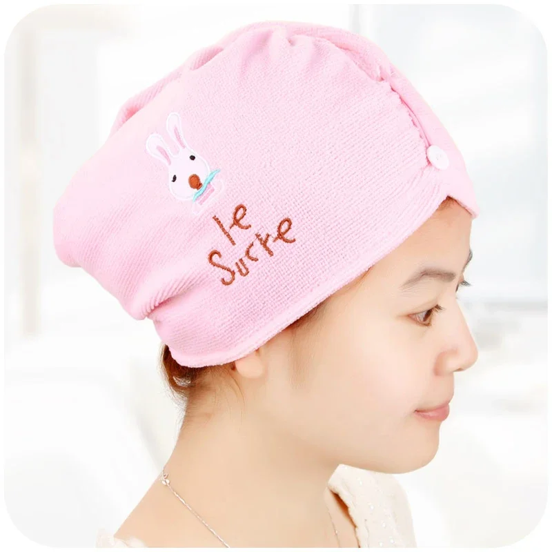 Cartoon Rabbit Hair Drying Cap Bath Towel Super Absorbent Women Drying Hair Towel Microfiber Hair Drying Towel Bath Shower Tool