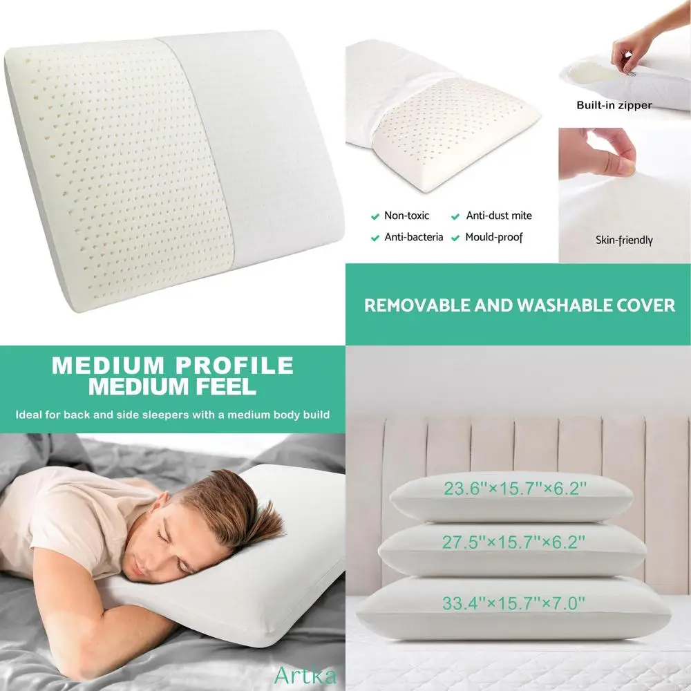 

Подушка из 100% натурального латекса Talalay с хлопковым чехлом для комфорта и снятия боли