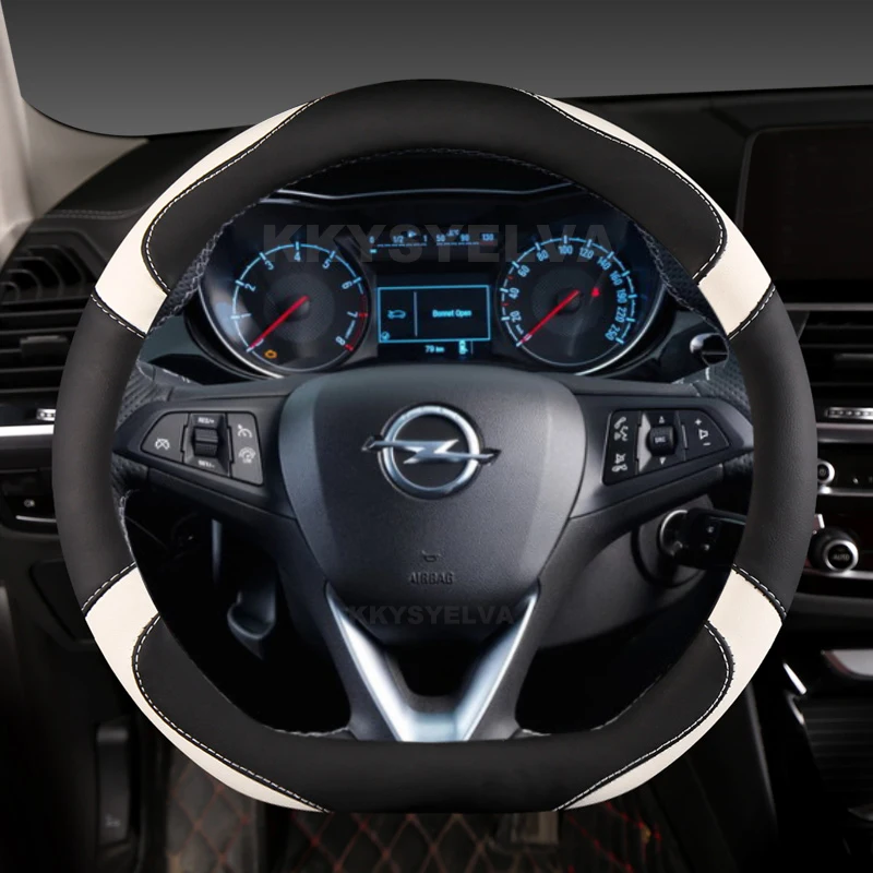 

Car Steering Wheel Cover D Shape Leather For Opel Astra 2015-2021 Corsa Combo Mokka 2018-2021 Grandland X Insignia CT 2017-2022