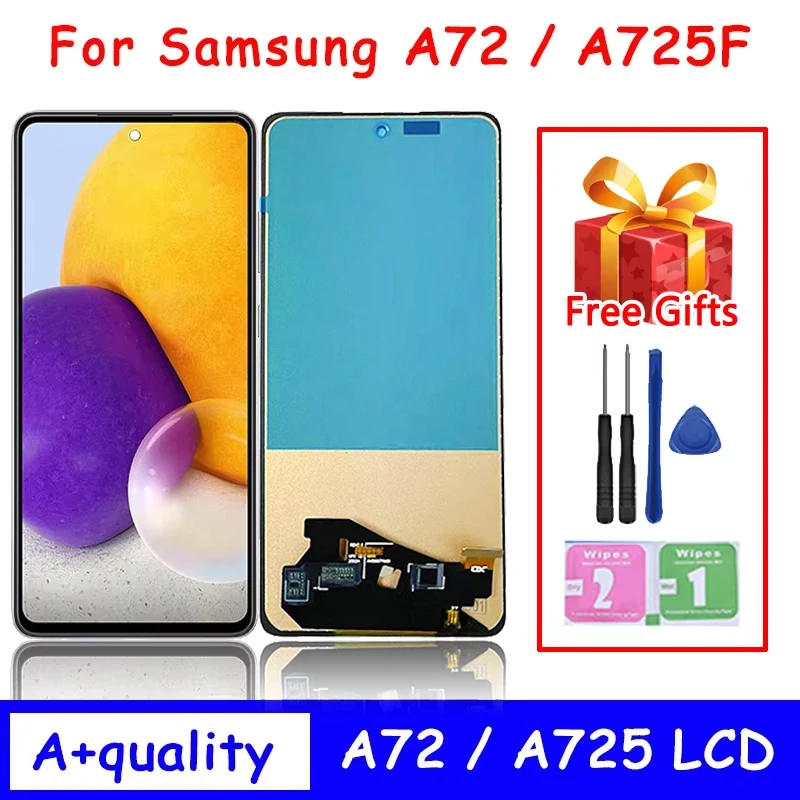 High Quality For Samsung  A72 A725 A725F/DS LCD Display Touch Digitizer Screen For Samsung  A72 4G/5G SM-A725F LCD