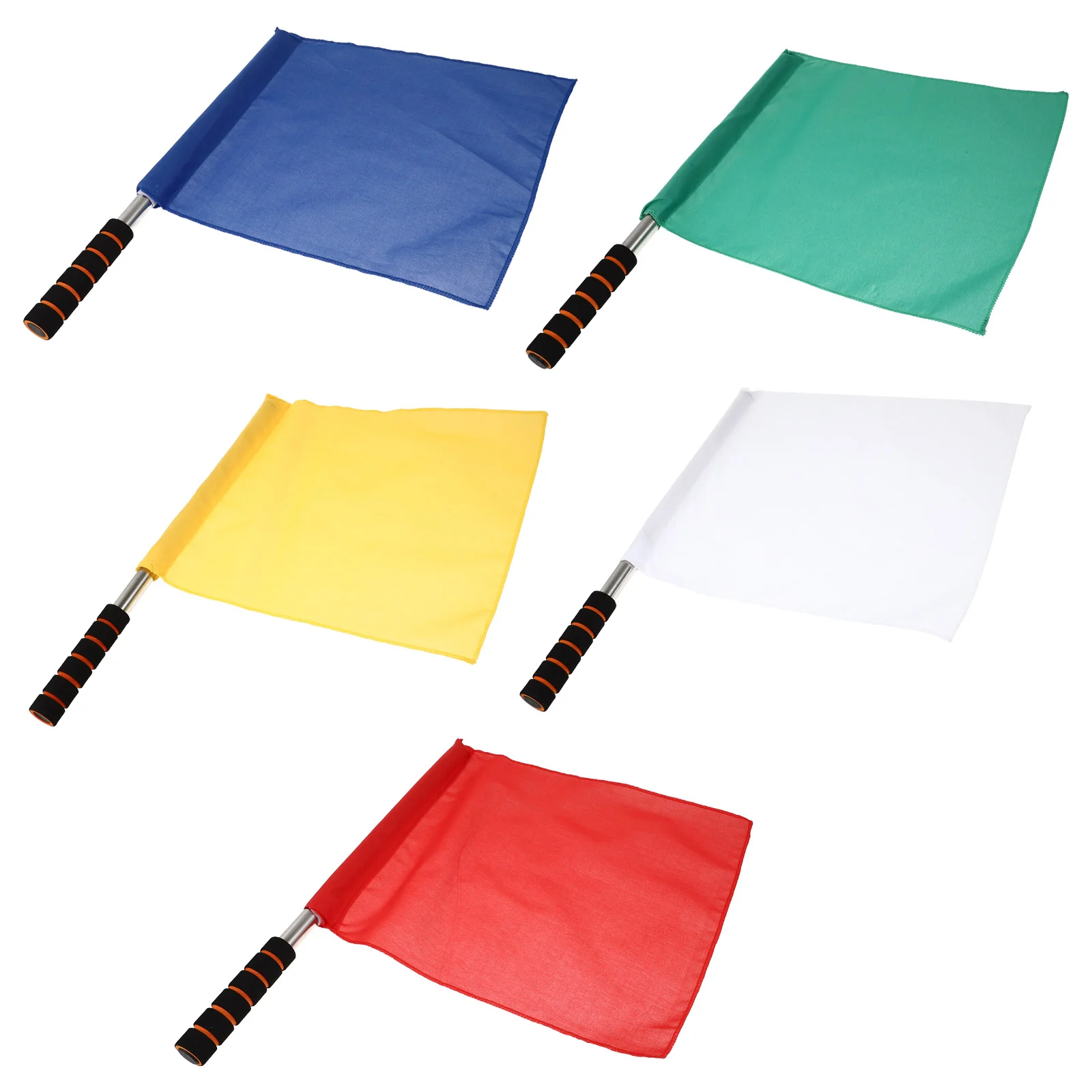 

5 PCS Referee Flag Flags Soccer Sports Use Commanding Portable Emblems Course Competition Hand Crank