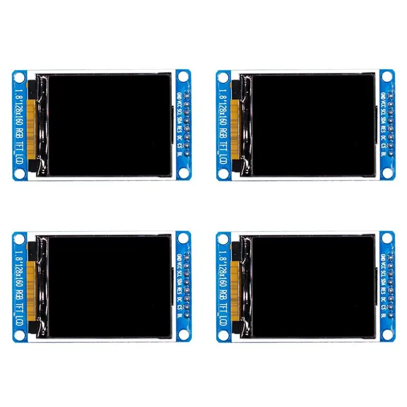 B04B-4Pcs 1.8 Inch LCD Display Module Full Color 128X160 RGB SPI TFT LCD Display Module ST7735S 3.3V