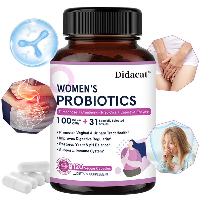 

Women's Probiotic Capsules - Improves Gut Health, Promotes Nutrient Digestion, and Balances Gut Flora - 120 Capsules