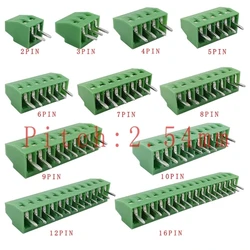 10Pcs KF128 PCB Screw Terminal Block Connector 2.54mm Pitch 2/3/4/5/6/7/8/9/10/12/16 Pin For Wire Terminals Mini KF-128 150V 6A