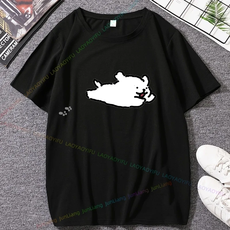 Maltese Dog Cute Simple Pen Line Dogs Unisex Cartoon Couple Style Y2k Tops Women's Clothing Offers Harajuku Fashion Goth Tees