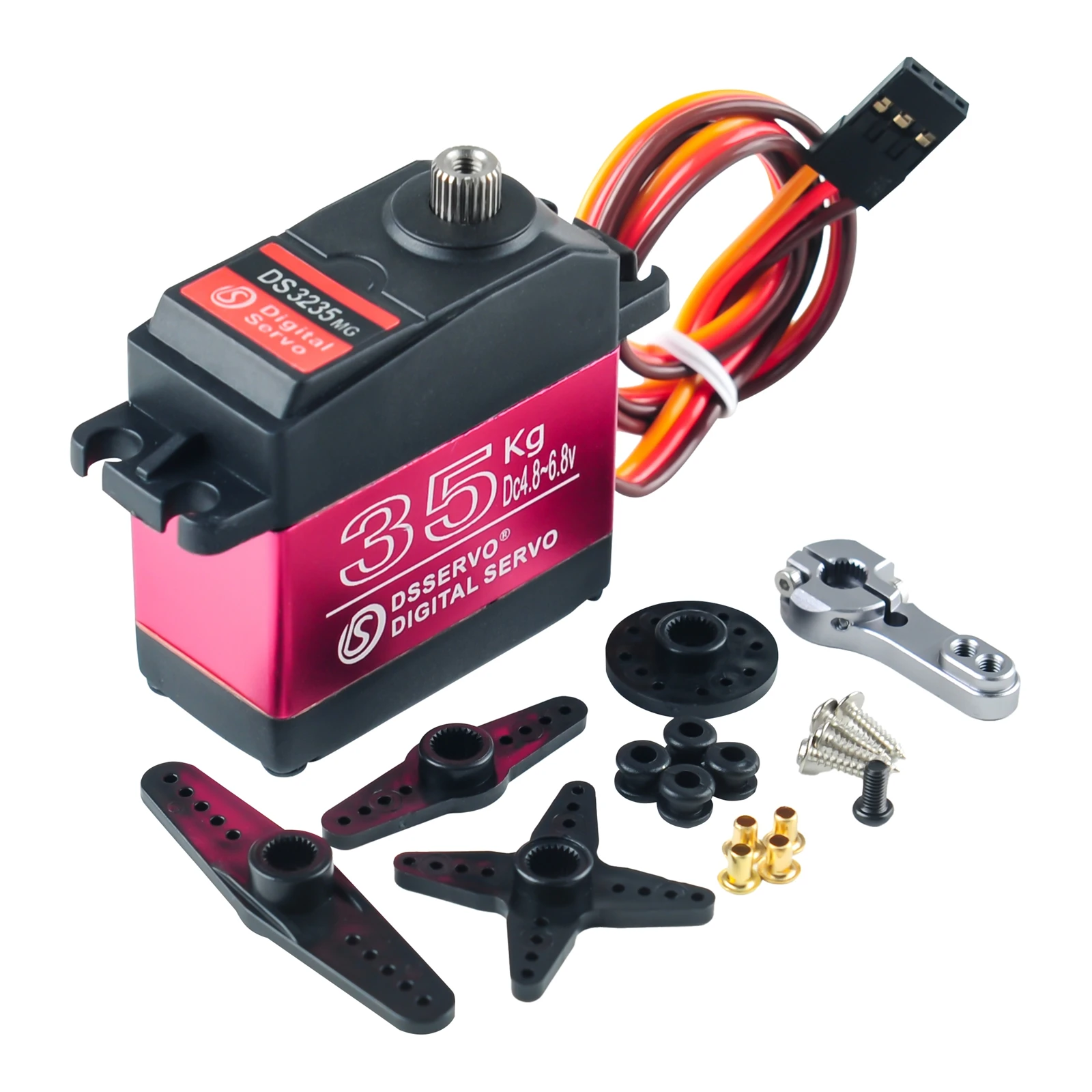 Servo digital DS3235 de 35KG180 ° /270 °   Servomotor de alto par de engranaje de Metal completo, piezas de potencia DIY para 1:8 1:10 1:12 RC, coche, Robot, Juguetes