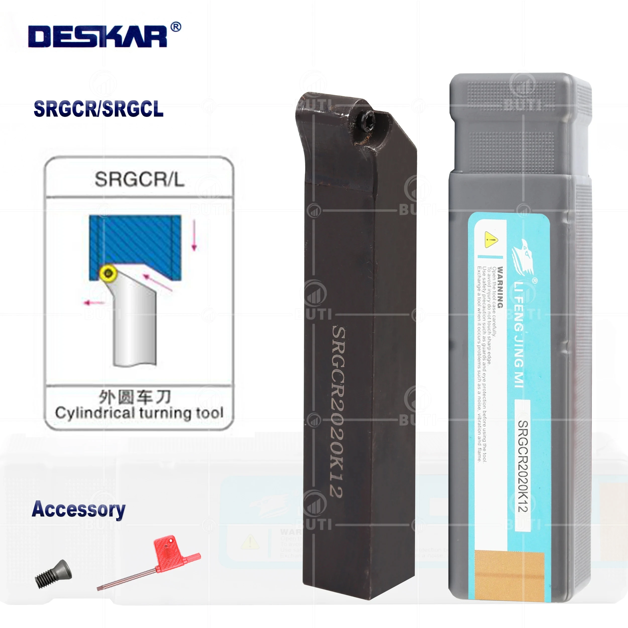 DESKAR 100% Original SRGCR1212 SRGCR1616 SRGCR2020 SRGCR2525 CNC Lathe Arbor SRGCR SRGCL External Turning Tools Holder Cutters