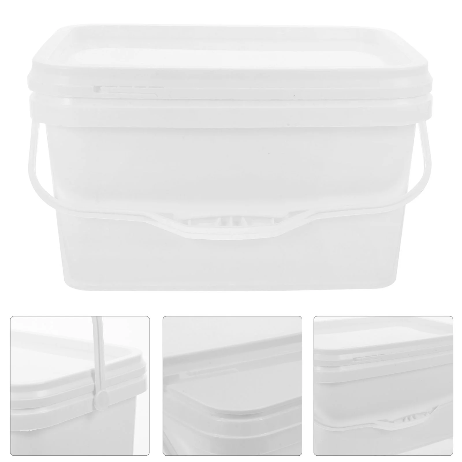 3 Liter White Paint Bucket Lid PP Material Hand held Storage Container for Pigment Paint Home Use Store
