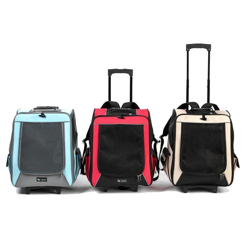 

Medium Size Pet Dog Carrier Trolley Bag Wheel Luggage Stroller Backpack for Dogs & Cats for Outdoor Travelling & Use