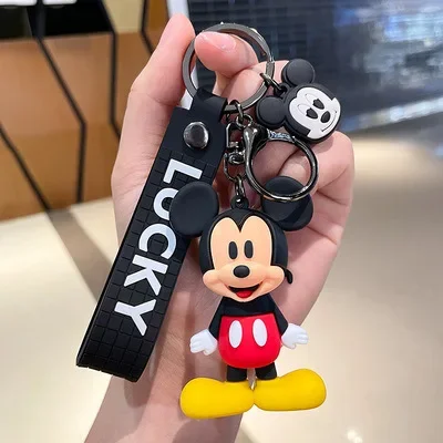 Disney Mickey Minnie Mouse Breloczek do kluczy Kreatywna kreskówka Nowy styl Moda Anime Breloczek do samochodu Gumowa lalka Breloczek do kluczy Kawaii Prezent na imprezę