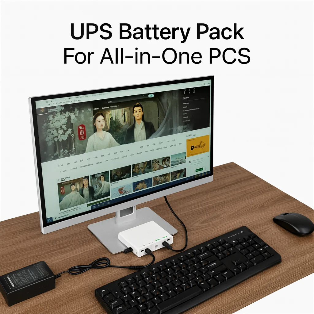 Tool-Free 5×18650 Battery Holder, 19V AIO PC UPS Backup, Winter Stable Output & Auto Switch (No Batteries)