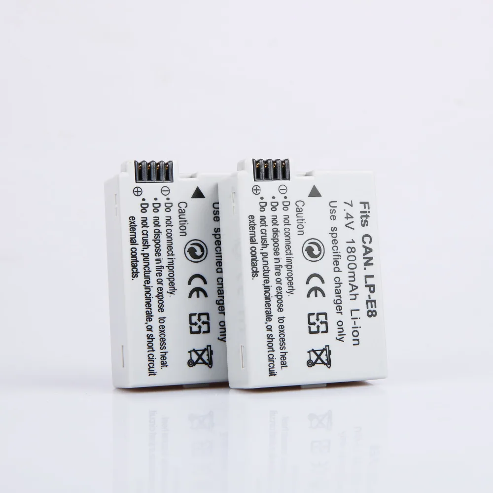 2 Pcs 1800Mah LP-E8…