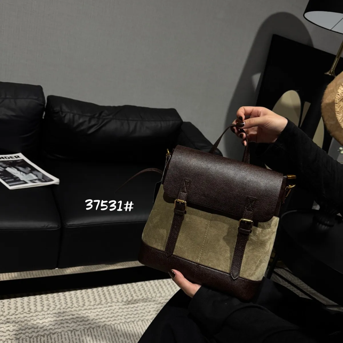 

2025 Popular Fashion Versatile Foreign Style Suede Soft Leather Handbag Simple Casual Shoulder Messenger Backpack