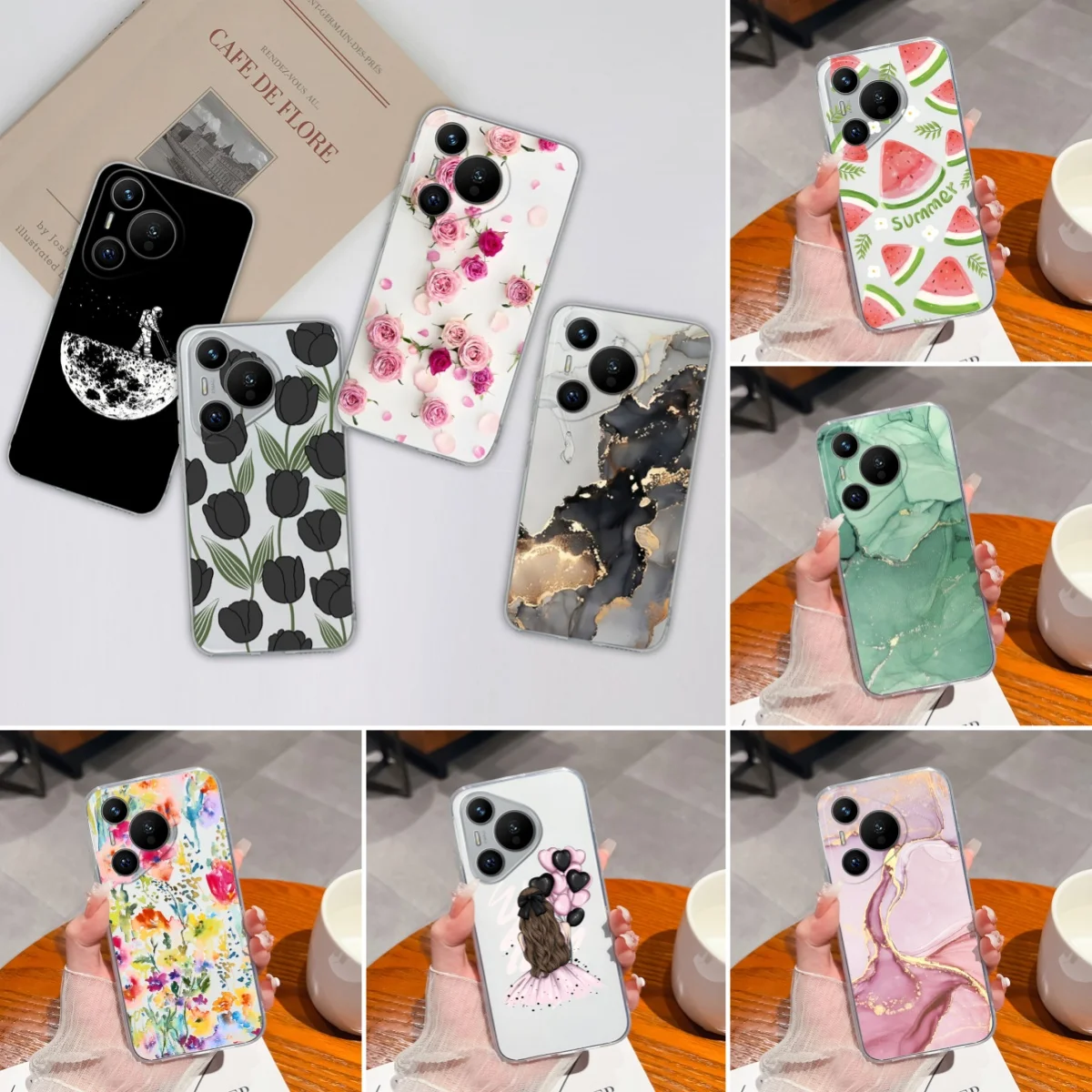 Case For Huawei Pura 70 Pro Ultra Gradient Color Clear Phone Cover For Pura70 70Pro 70Ultra Soft Silicone Anti Drop Back Cover