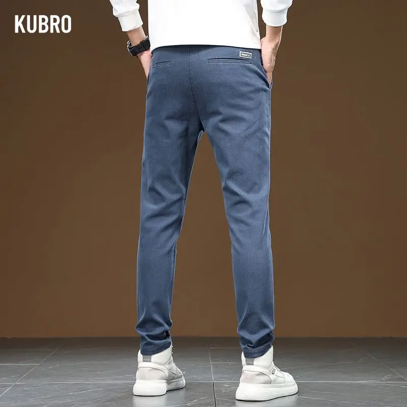 Autumn and Winter Men's All-matching Imitation Cattle Pants Plush Thickening Plush and Padded Casual Pants for Men