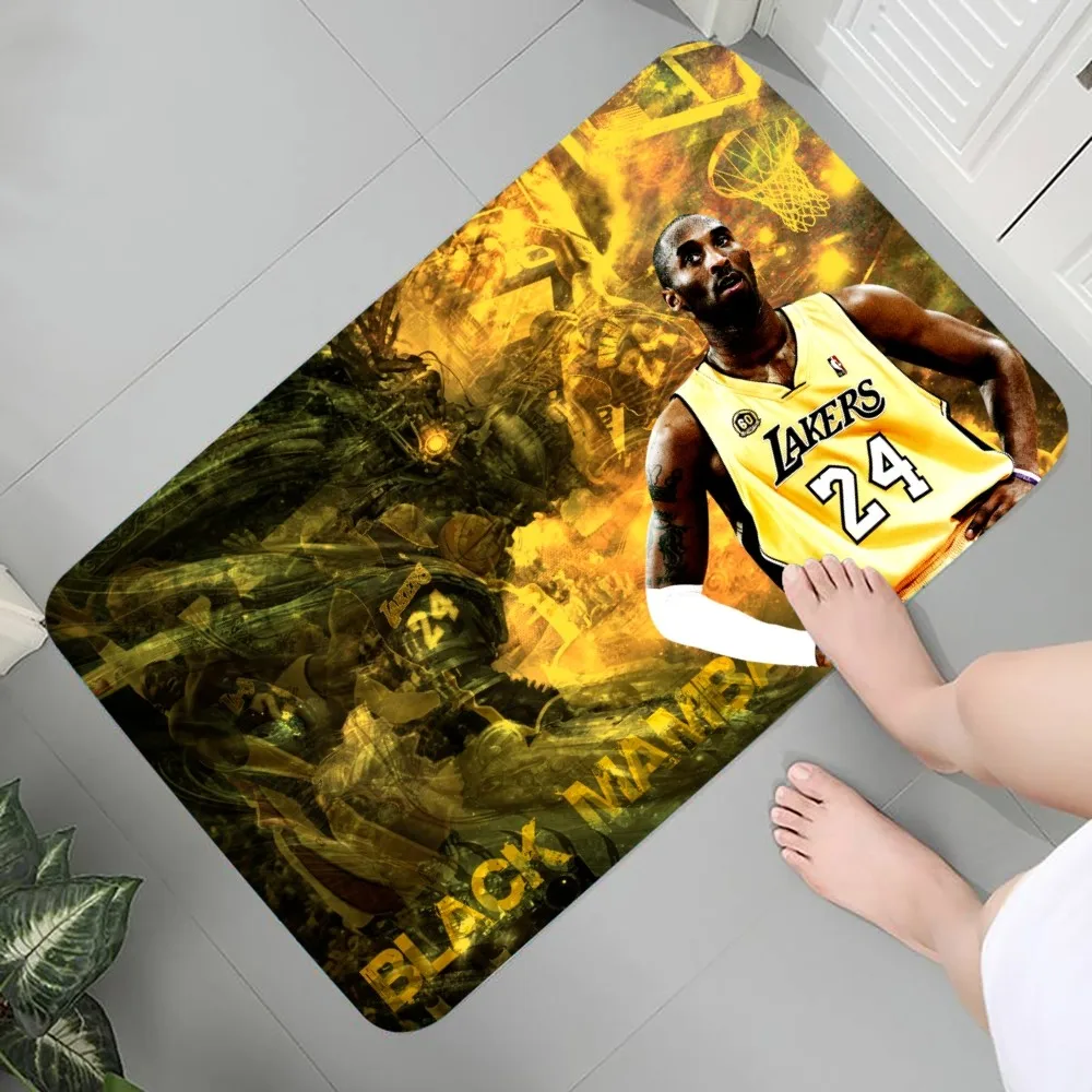 Great Football Star K-Kobe B-Bryant  Floor Mat Graphic Printed Flannel Doormats for Bathroom Kitchen Entrance Carpet Home Decor