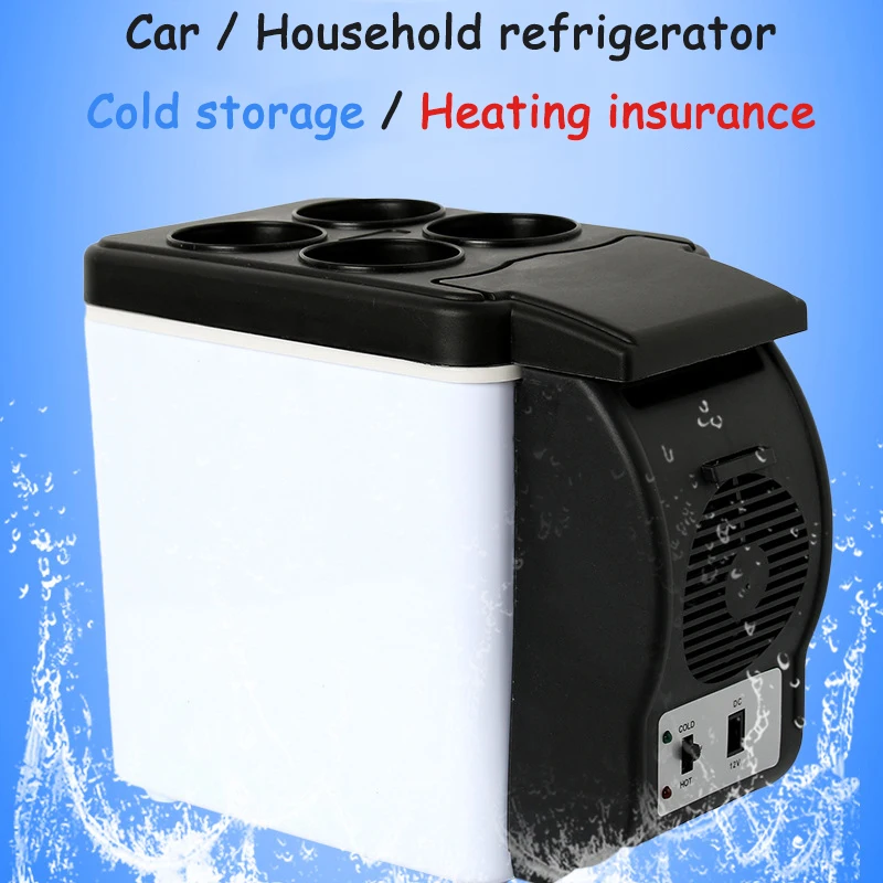 Portable 6L Car Refrigerator Mini Fridge Cold And Warm Box Mini Fresh-Keeping Incubator 12V High-Capacity Low Energy Consumption