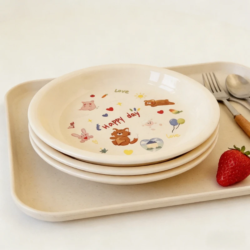 

Минималистичный корейский стиль, креативные милые кремовые керамические тарелки с героями мультфильмов, глубокая кружка, десертные миски для завтрака, посуда для домашнего использования