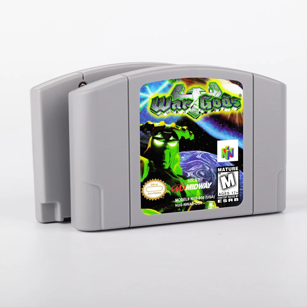 64-битный игровой картридж War Gods, версия NTSC для США или версии EUR PAL для консолей N64