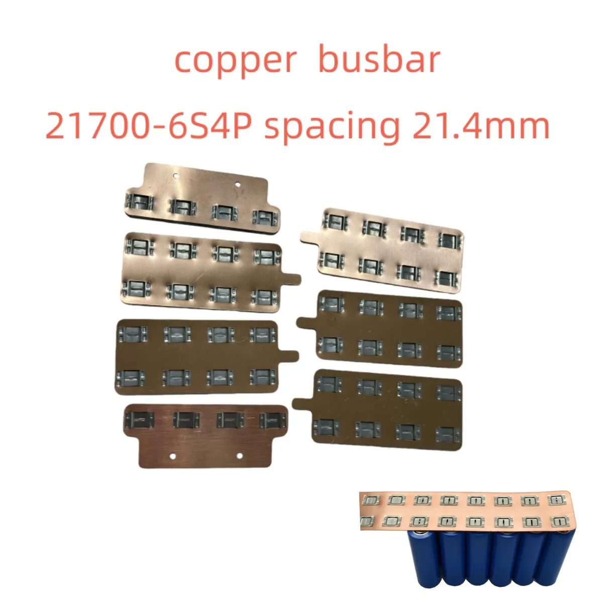 Copper-Nickel Sandwich 21700-6S4P Copper Busbar Square Arrangement Battery Combinations Center Distances Suitable Copper Nickel