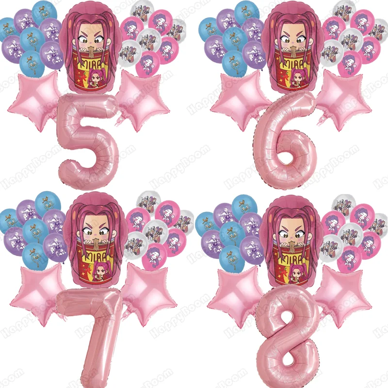 20 قطعة KPop شيطان الصيادين موضوع بالون حفلة عيد ميلاد زينة 32 بوصة عدد بالون مجموعات استحمام الطفل الاطفال هدية Globos #1