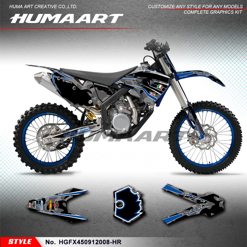 

HUMAART Motorcycle Decals Vinyl Sticker for Husaberg FX 450 2009 2010 2011 2012, HGFX450912008-HR