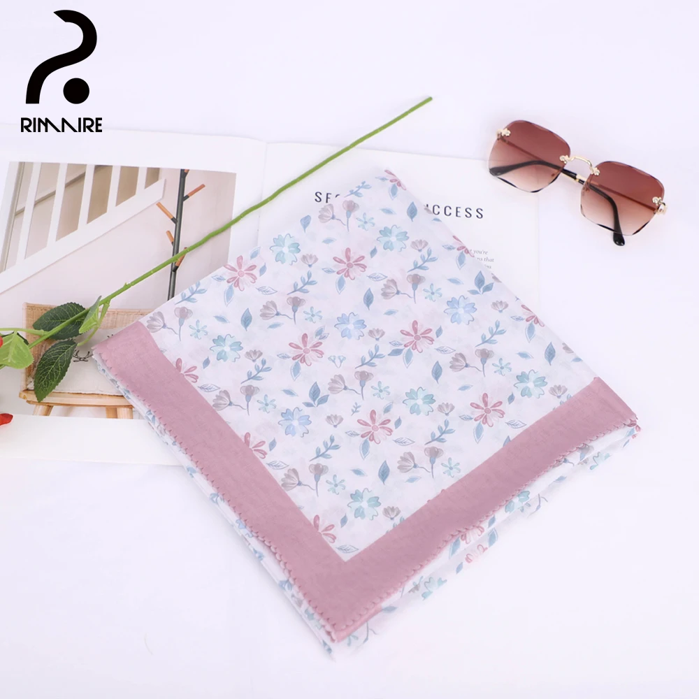 

Newest Pink Floral Muslim Hijab High Quality Islamic Turban Ladies Headscarves Shawl Headwraps Gifts Daily Wholesale RIMAIRE