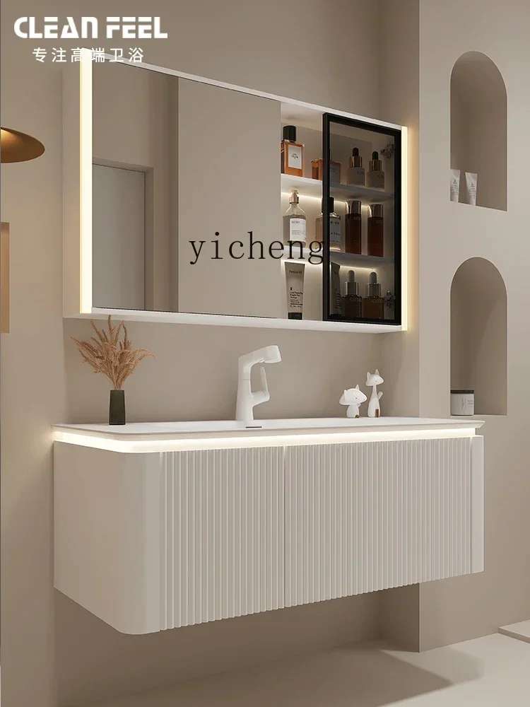 

YSG Beauty Skin Feeling Whole Washbin Bathroom Cabinet Combination Washstand Face Washing Wash Basin Cabinet