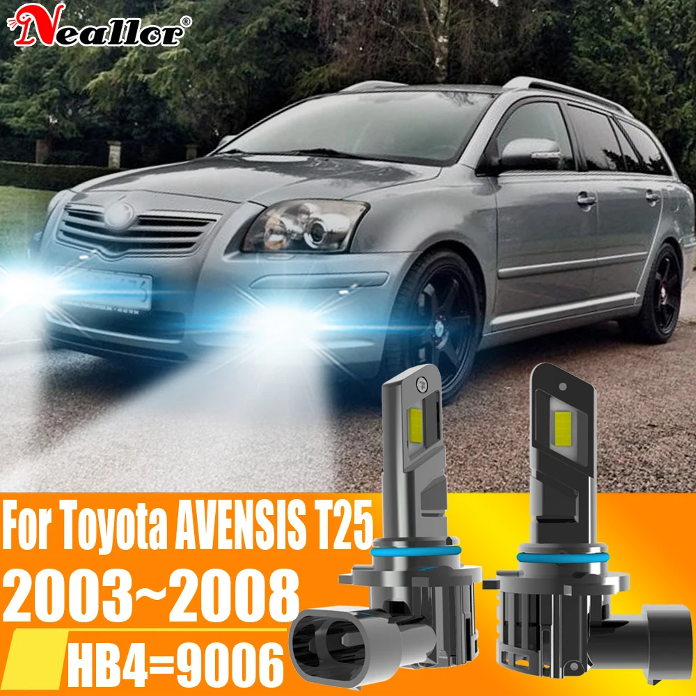 2pcs HB4 9006 Led Fog Light Canbu Car Bulb High Power Xenon White Headlight Diode Lamp 12v 55w For Toyota AVENSIS T25 2003~2008