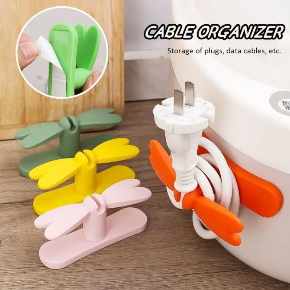 Portátil Silicone Cord Winder, Multipurpose Cable Manager, Auto-adesivo, 360 ° Rotatable, Acessórios de armazenamento