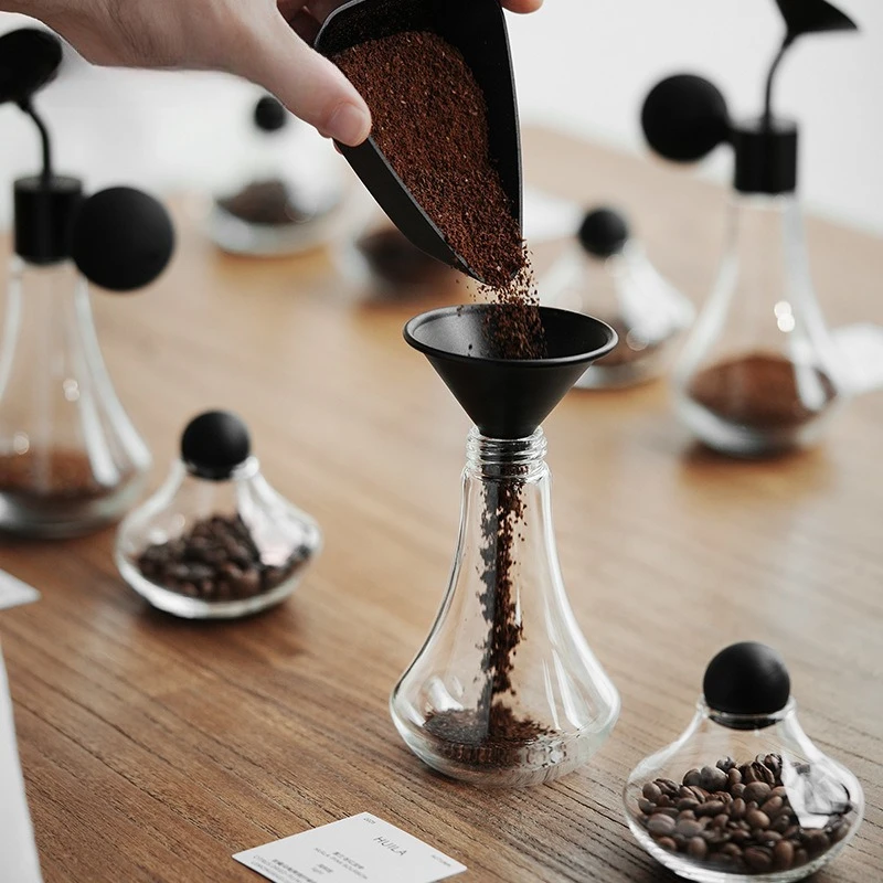 Bouteille testeur d'arômes de café en verre, pot d'échantillonnage réutilisable pour grains de café, outil de cupping pour barista à domicile, tasse de dégustation
