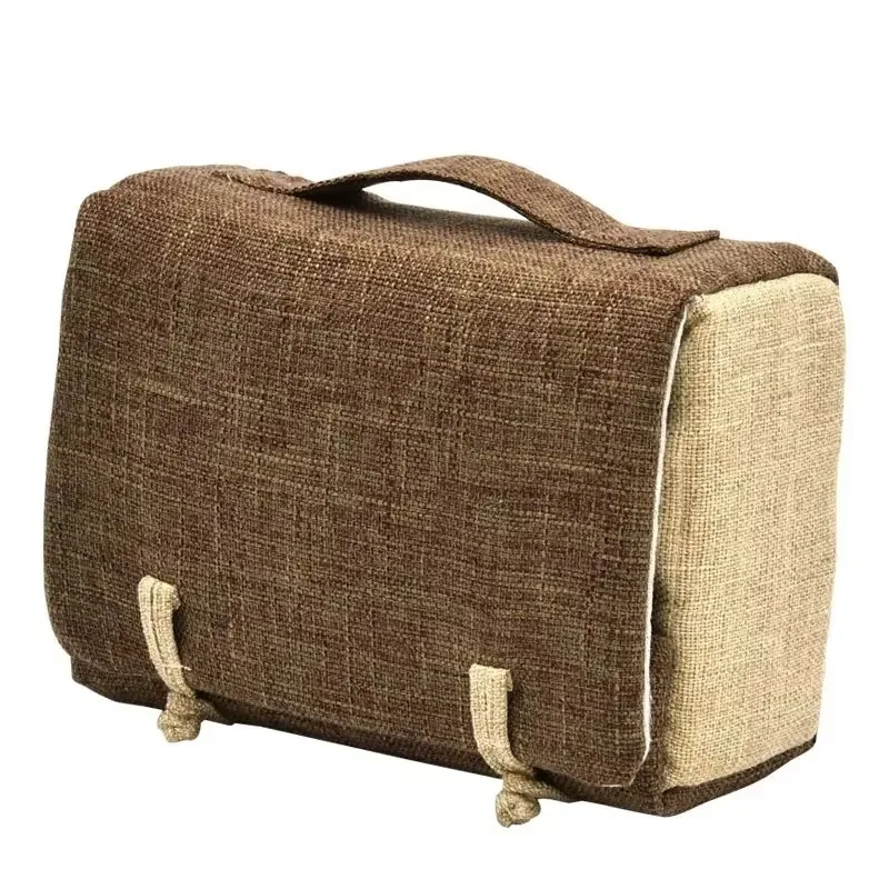 Bolsa de almacenamiento para artículos  té de viaje al aire libre, Material de lino, Cozies té portátiles para 2 teteras,