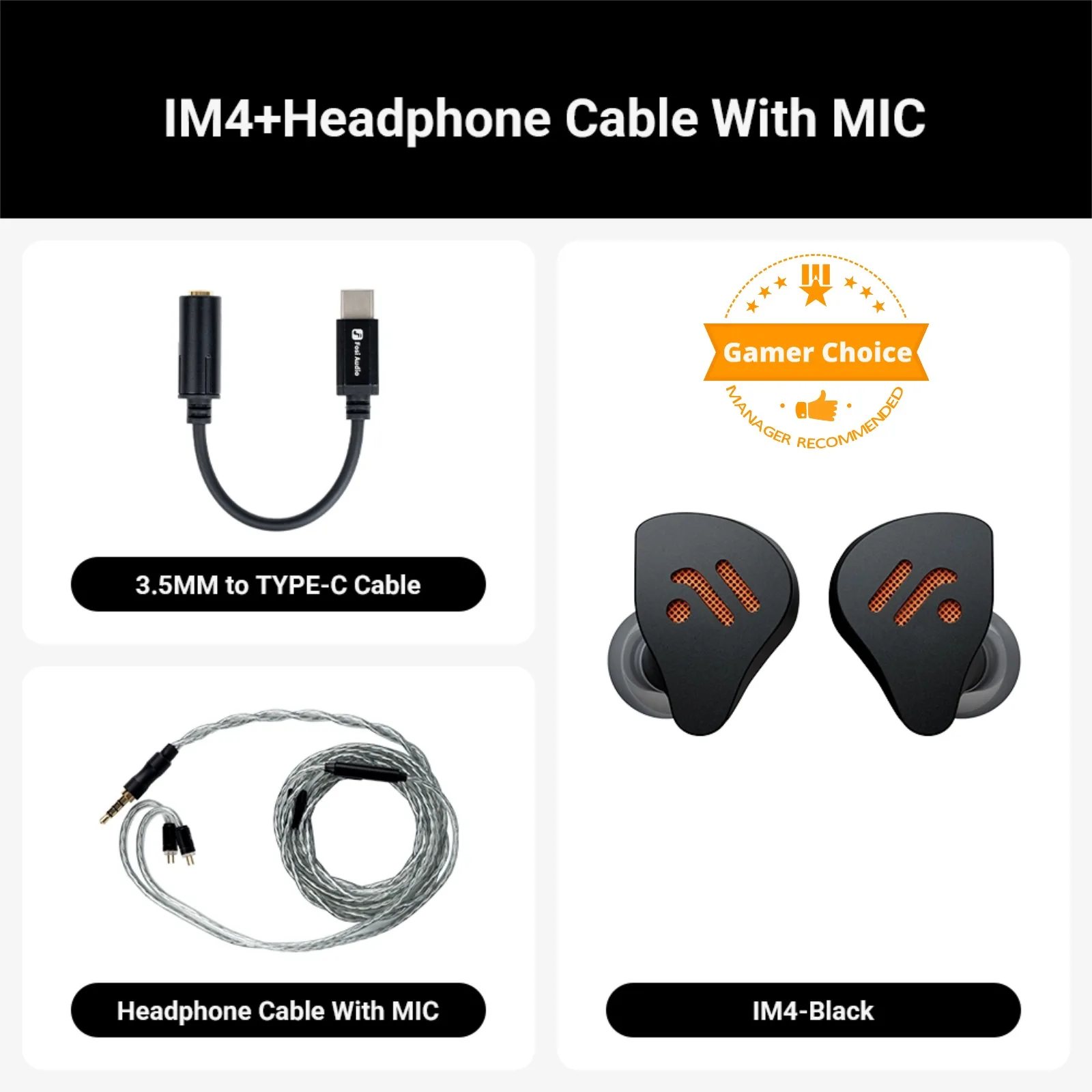 Fosi Audio IM4 HiFi有線イヤホン オープンバックダイナミック