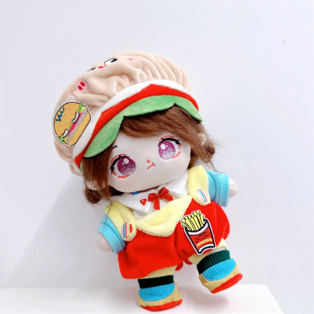 Cartoon 20cm Cotton Doll Food Clothes Fried Chicken Mini Cotton Doll Clothes Red Hamburg 20CM Cotton Doll Rompers