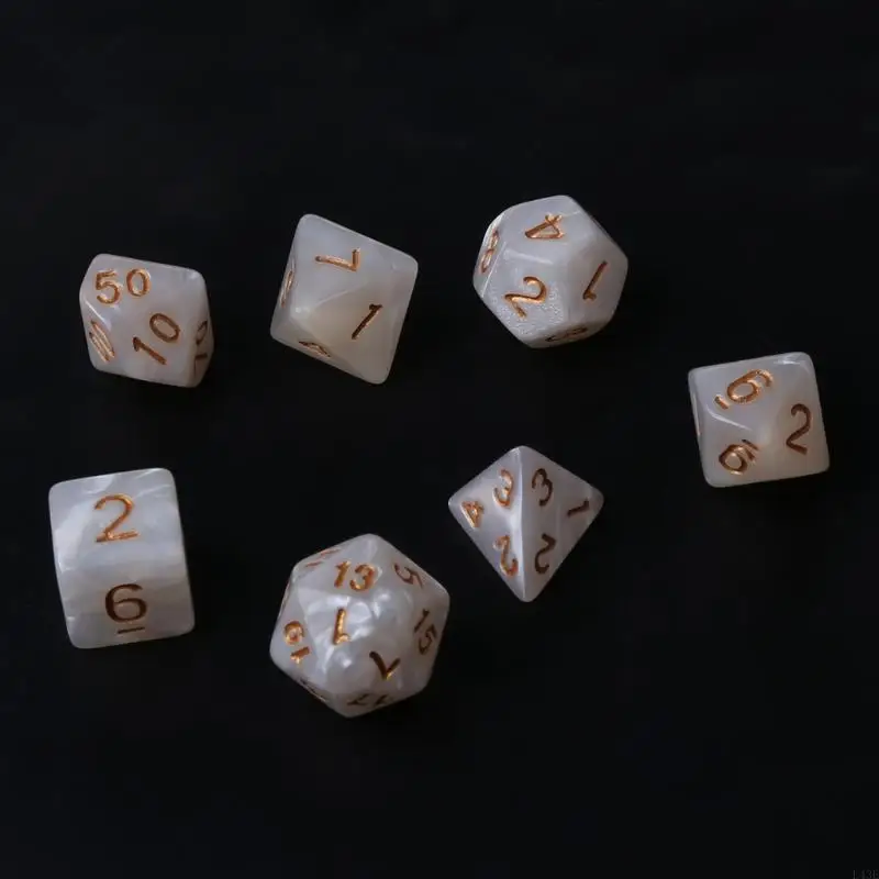 

7x чернокожий кости D4 D6 D8 D10 D12 D20 RPG Poly Game Set