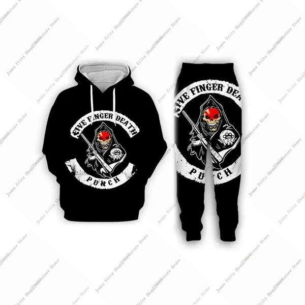 Five Finger Death Punch 3D Print Men Hoodies/Tracksuit Fashion Autumn Winter Kids Clothing Suit Casual Long Sleeve Jogging Suits