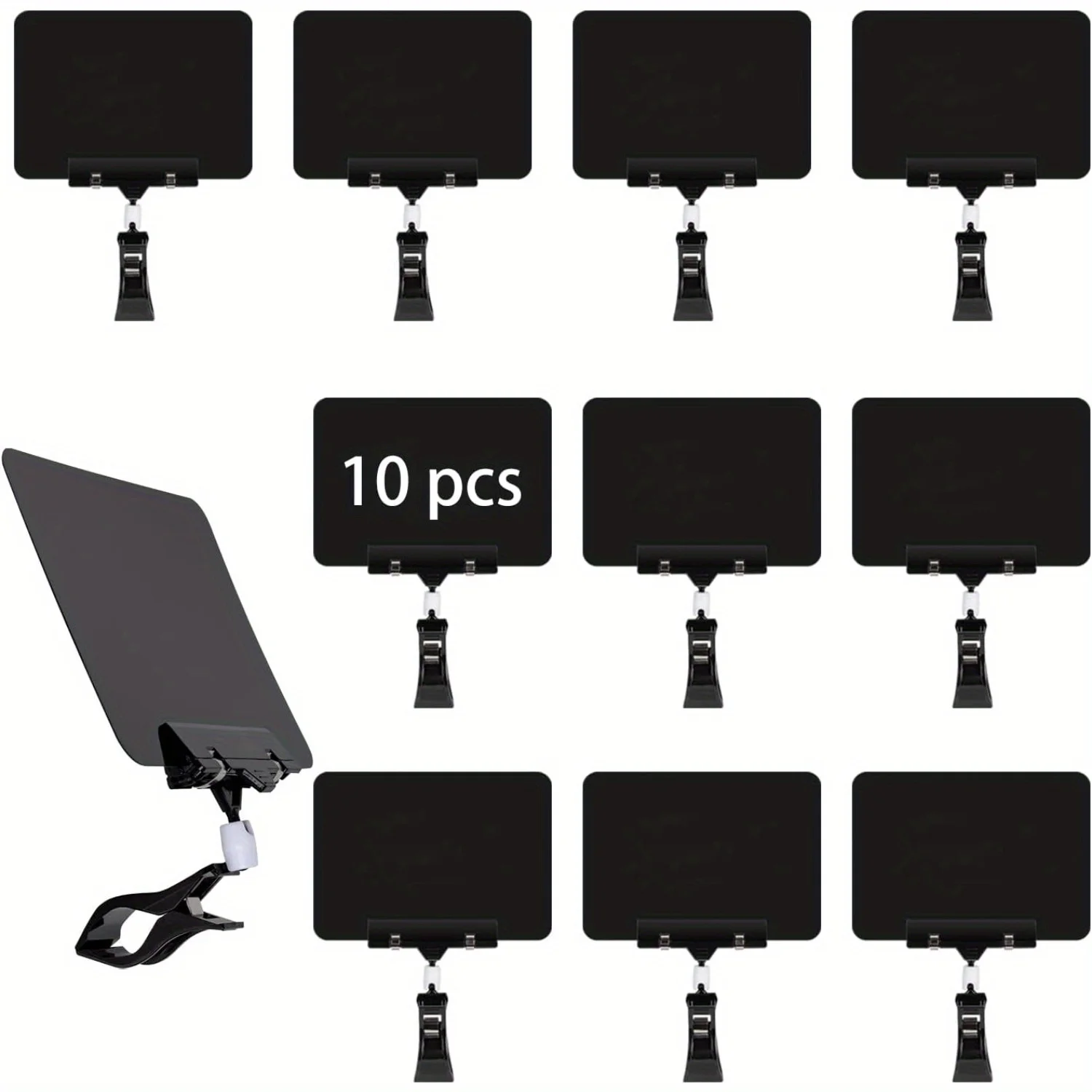 Mini Plastic Chalkboard Sign with Clip, Erasable Blackboard Price Tags for Supermarket Retail Store Clothing Rack Merchandise Sh