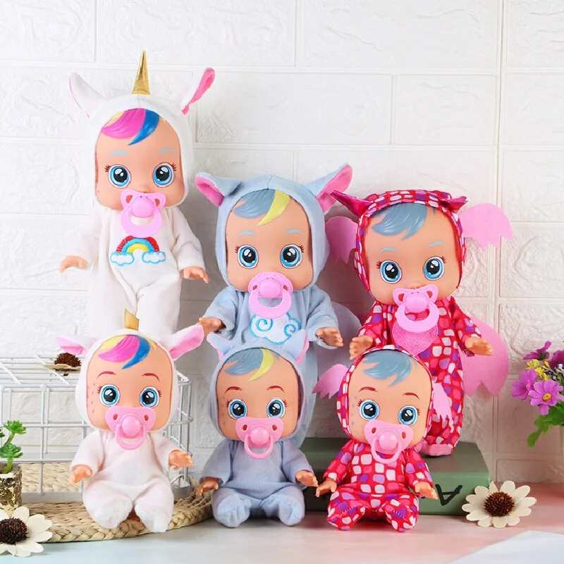 8/10inch  3d Weeping Babies  Unicorn Baby  Simulation Baby Crying Doll  Creative Cute Doll  For Girl Reborn Baby  Birthday Gift